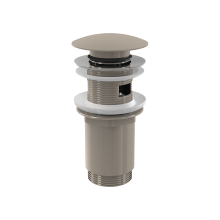 alcadrain Ablaufventil für die Waschbecken CLICK/CLACK 5/4" Ganzmetal mit Überlauf, großer Stopfen, NICKEL-Glanz