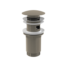 alcadrain Ablaufventil für die Waschbecken CLICK/CLACK 5/4" Ganzmetal mit Überlauf, großer Stopfen, NICKEL-gebürstete Matt