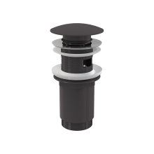 alcadrain Ablaufventil für die Waschbecken CLICK/CLACK 5/4" Ganzmetal mit Überlauf, großer Stopfen, GUN METAL-gebürstete Matt