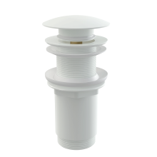 alcadrain Ablaufventil für die Waschbecken CLICK/CLACK 5/4" Ganzmetal ohne Überlauf, großer Stopfen Weiß, für die Waschbecken aus Kunststoff und Glas