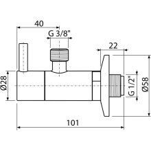 alcadrain Eckventil mit einem Filter 1/2"×3/8", rund, weiß