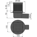 AlcaDrain Bodenablauf 105×105/50 mm mit einem...
