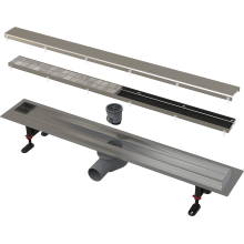 AlcaDrain APZ13 DOUBLE Duschrinne mit doppelseitigem Rost 550 bis 950