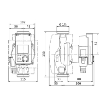 Wilo 25/0,5-4 130mm Nassläufer-Premium-Hocheffizienzpumpe Stratos PICO plus