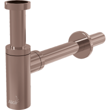 AlcaDrain Design Siphon 1 1/4" rund, Ganzmetall Rotgold matt gebürstet
