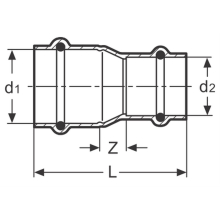 Frabo Pressfitting Reduziermuffe I/I Kombifitting