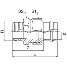 Frabo Rohrverschraubung I/A aus Rotguss flachdichtend 1/2 - 2" 12 - 54 mm