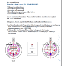 Reedkontakt-Kabel für Hauswasserzähler 2 Meter