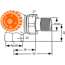IMI Heimeier Thermostatventil-UT Eclipse Winkeleck, links DN10