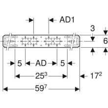 Geberit Montageplatte für 2 Anschlüsse 76,5x153mm