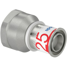 Uponor Übergangsmuffe S-Press PLUS aus Messing, verzinnt 25mmx1 IG