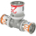 Uponor T-St&uuml;ck S-Press PLUS reduziert aus Messing, verzinnt 20x25x20mm