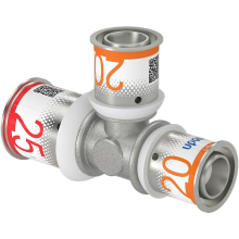 Uponor T-Stück S-Press PLUS reduziert aus Messing, verzinnt 25x20x20mm