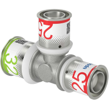Uponor T-Stück S-Press PLUS reduziert aus Messing, verzinnt 32x25x25mm