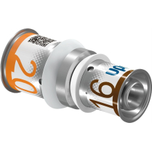 Uponor Kupplung S-Press PLUS reduziert aus Messing, verzinnt 20x16mm