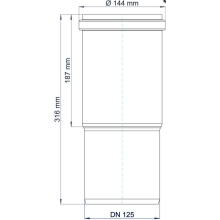 PoloPlast Langmuffe PKL Polo-Kal NG mit Doppellippendichtring DN 125