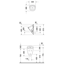 Duravit Urinal ohne Deckel für Starck 1 & 2