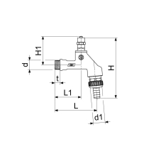 Schlösser Armaturen AUSLAUFVENTIL MIT RB, RV, SV STECKSCHL.-OT, 1/2", MATT CHR, DVGW