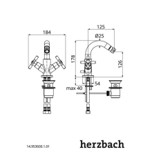 Herzbach STILO Bidet-Einlochbatterie mit Ablauf Chrom