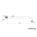 Herzbach LIVING SPA Retro Wandarm 357mm rund gewinkelt Gold
