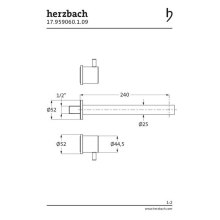 Herzbach DESIGN iX Waschtisch-Brückenbatterie Farbset 240mm Edelstahl