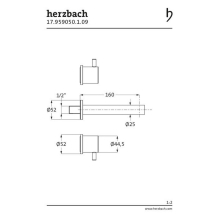 Herzbach DESIGN iX Waschtisch-Brückenbatterie Farbset 160mm Edelstahl