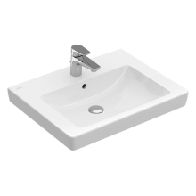 Villeroy & Boch Waschbecken Subway 2.0 711360, 600 x 470 mm, Rechteck, 1HL. mittleres Hahnloch durchgestochen, mit Überlauf, Weiß Alpin
