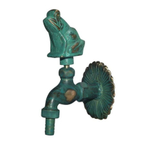 Schlösser Armaturen NOSTALGIE-AUSLAUFVENTIL, MIT SV MOTIV:FROSCH, DN15, 1/2", MS-PATIN.