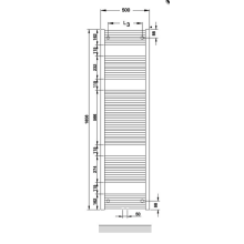 Zehnder O100 Badheizkörper 1856x500mm weiß (RAL 9016)