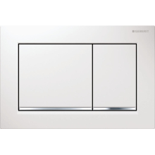 Geberit Betätigungsplatte Omega30 f 2-Mengen-Ausl. we - hochgl. VC - weiß