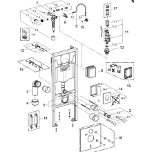 Grohe WC Element 3in1-Set RAPID SL BH 1130mm mit Abdeckplatte Skate Air