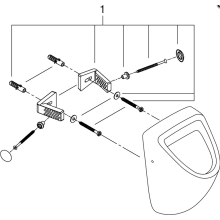 Grohe Urinal Bau Keramik Spülm. 1 Ltr Ansch v u Zu- u Abl verd we
