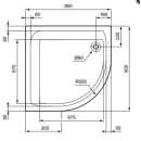 Ideal Standard Acryl Viertelkreis BRW 900x900x35mm,...