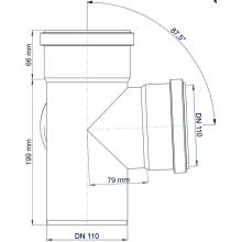PoloPlast Eckdoppelabzweig PKEDA Polo-Kal NG DN 110/110/110 87,5Grad