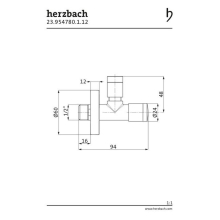 Herzbach LIVING Eckventil rund Schwarz matt