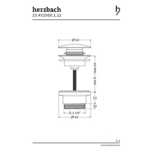 Herzbach Deep Black LIVING Ablaufventil 1 1/4" rund