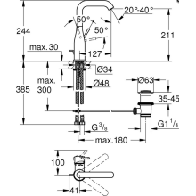 Grohe WT-Hebelmischer Essence NEU L-Size, schwenkbarer U-Auslauf verchromt
