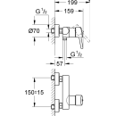 Grohe Brause-Hebelmischer Concetto Wandmontage verchromt