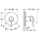 Grohe Fertigmontageset Brause Concetto für SmartBox...