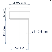 PoloPlast Steckmuffenrohr PKEM Polo-Kal NG DN 110 150mm