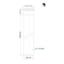 PoloPlast Steckmuffenrohr PKEM Polo-Kal NG DN 110 1000mm