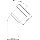 Bogen PKB Polo-Kal NG DN 40 45Grad