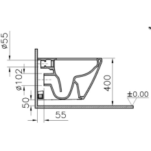 Vitra S100 Wand-Tiefspül-WC geschl. Form Ausld. 540mm randlos verdeckte Bef. weiß