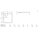 Bette L200 Stahl-Brausewanne superflach 900x750x25mm...
