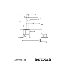 Herzbach MARE Bidet-Einlochbatterie mit Ablauf Chrom