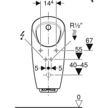 Geberit Urinal Preda mit integr. Steuerung Netzbetrieb