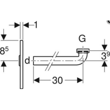 Geberit Fertigbauset f WT-Elem. m UP-Siphon G 11/4 Kst Hg.-VC