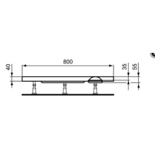 IS S100 Acryl Viertelkreis BRW 800x800x35mm, Radius 500mm weiß