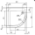 IS S100 Acryl Viertelkreis BRW 800x800x35mm, Radius 500mm weiß