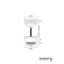 Herzbach LIVING Ablaufventil ohne Staufunktion rund Chrom